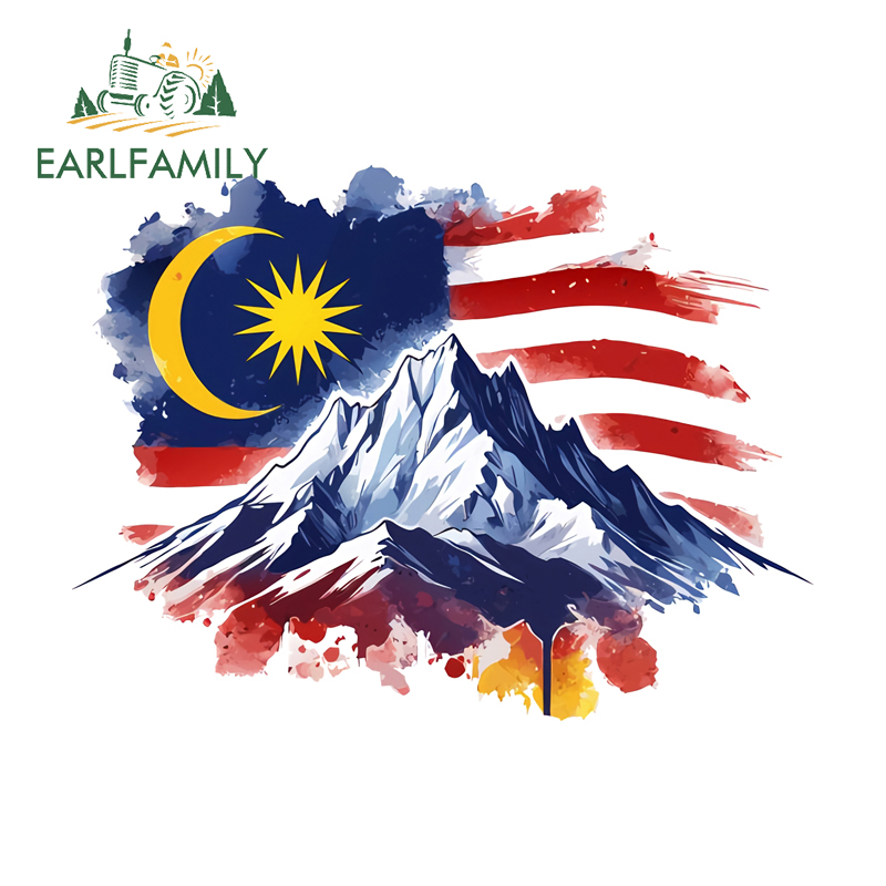 Car Accessories Malaysia - EARLFAMILY Pegatinas para ventana con bandera